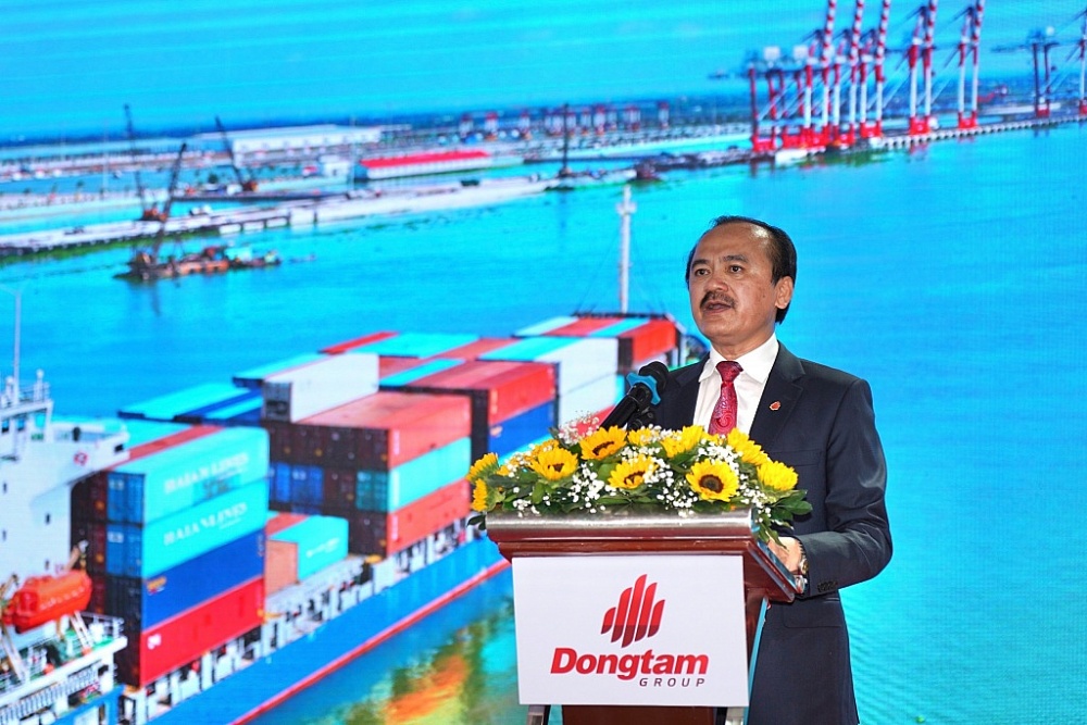Ông Võ Quốc Thắng, Chủ tịch HĐQT Dongtam Group (Chủ đầu tư) phát biểu tại buổi lễ