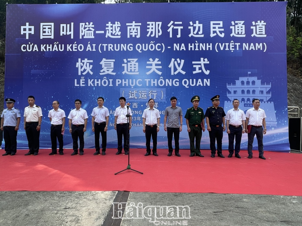 Lễ khôi phục hoạt động thông quan tại Na Hình- Kéo Ái.