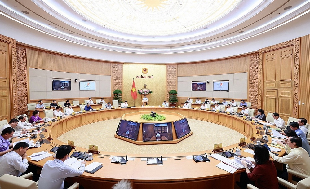 Thủ tướng Phạm Minh Chính chủ tri phiên họp. Ảnh: VGP