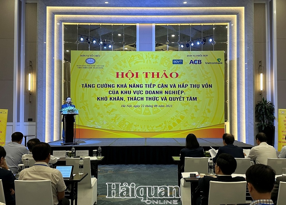 Phó Thống đốc NHNN Đào Minh Tú phát biểu tại hội thảo. Ảnh: H.D