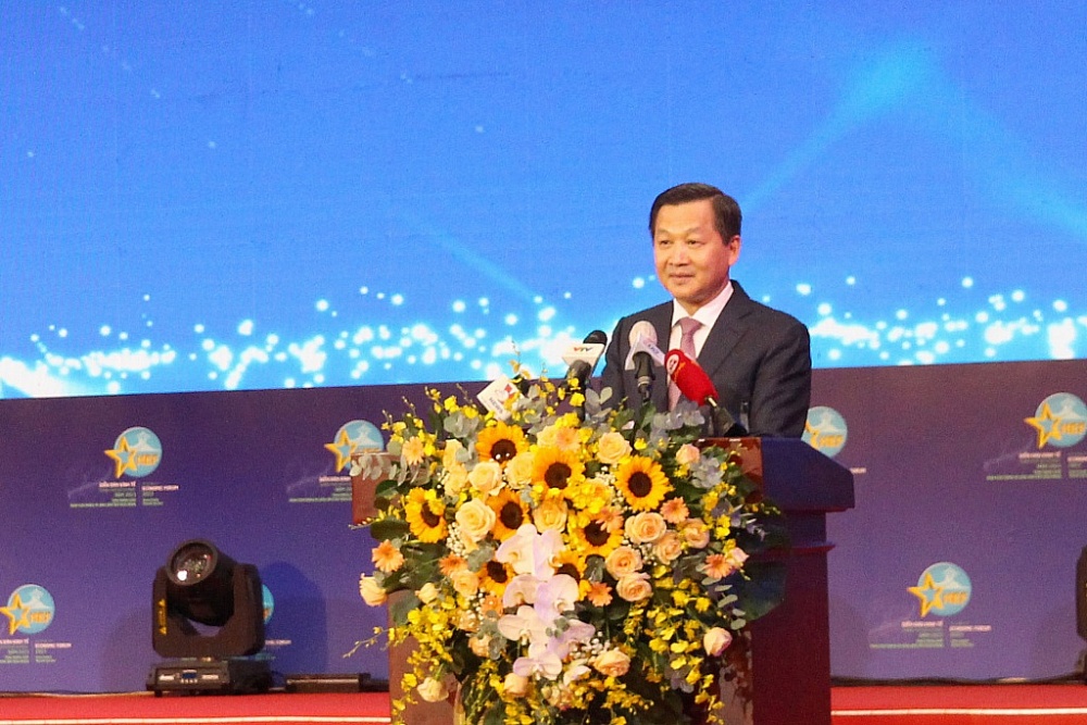 Phó Thủ tướng Chính phủ Phạm Minh Khái phát biểu tại lễ khai mạc diễn đàn. 