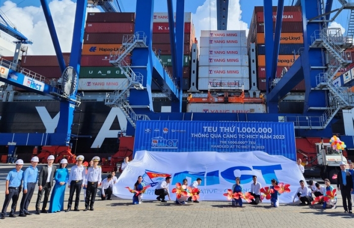 Cảng container quốc tế Tân Cảng Hải Phòng đạt 1 triệu TEU trong năm 2023