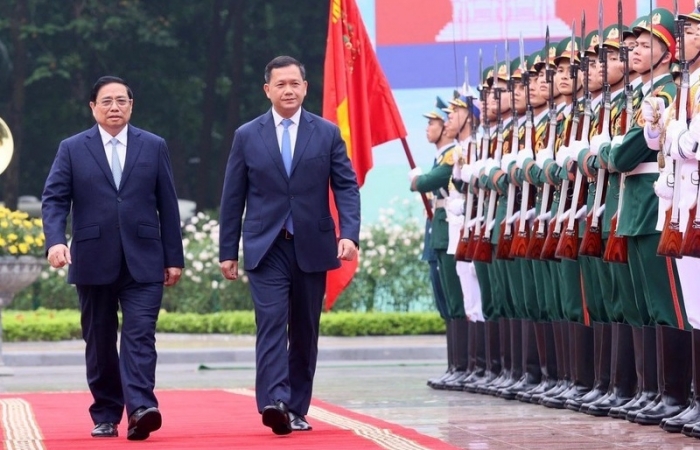 Lễ đón Thủ tướng Campuchia Hun Manet thăm chính thức Việt Nam