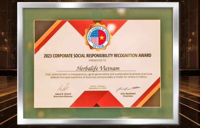 Herbalife Việt Nam lần thứ 6 liên tiếp được trao giải thưởng Trách nhiệm xã hội doanh nghiệp
