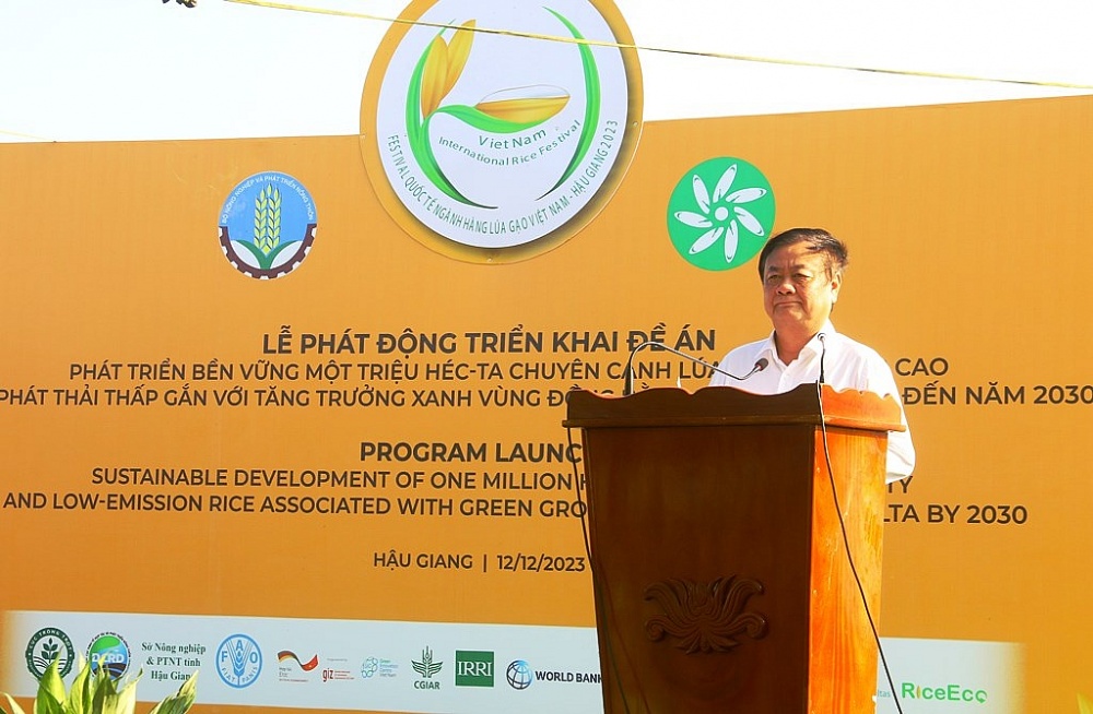 Bộ trưởng Bộ Nông nghiệp và Phát triển nông thôn Lê Minh Hoan phát biểu tại lễ phát động đề án.