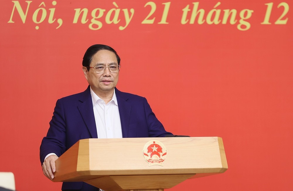 Thủ tướng Phạm Minh Chính kết luận hội nghị. (Ảnh: Dương Giang/TTXVN)