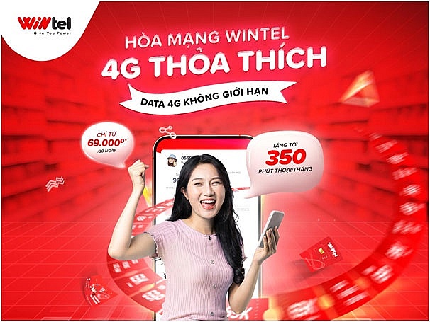 Wintel tung bộ 3 gói cước mới không giới hạn data 4G