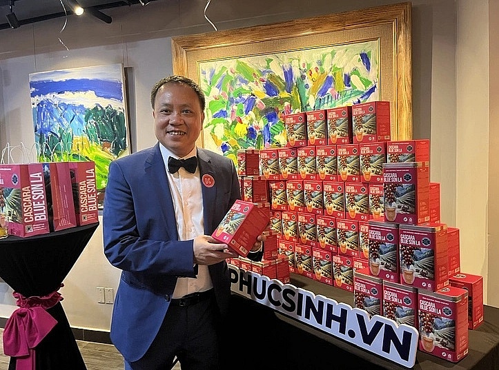 Ông Phan Minh Thông tại sự kiện giới thiệu sản phẩm trà cascara mới đây