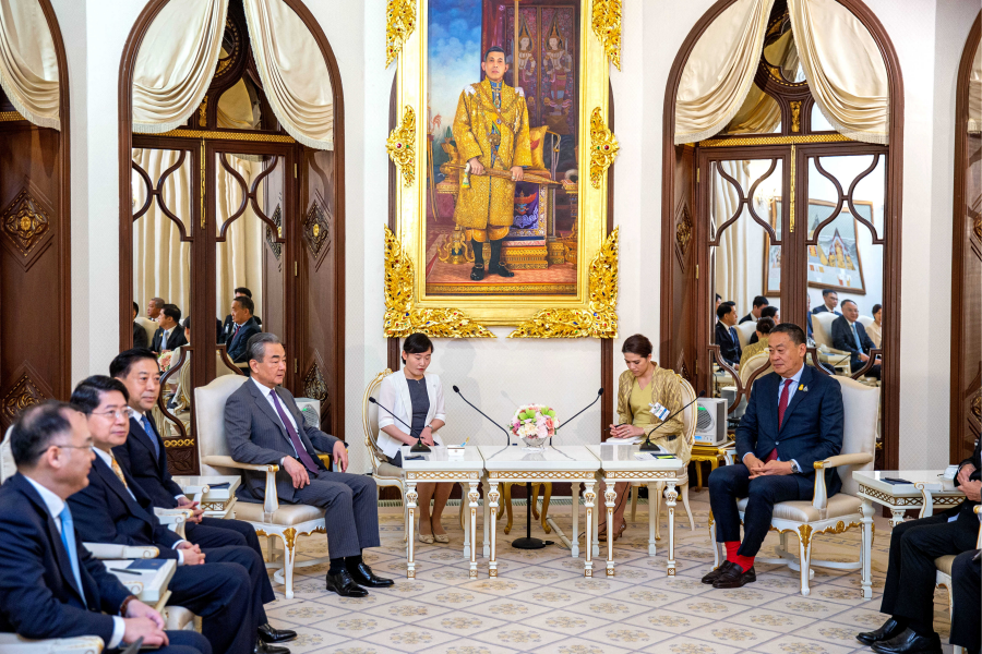Bộ trưởng Ngoại giao Trung Quốc Vương Nghị hội kiến với Thủ tướng Thái Lan Srettha Thavisin. (Nguồn: Bộ Ngoại giao Trung Quốc)