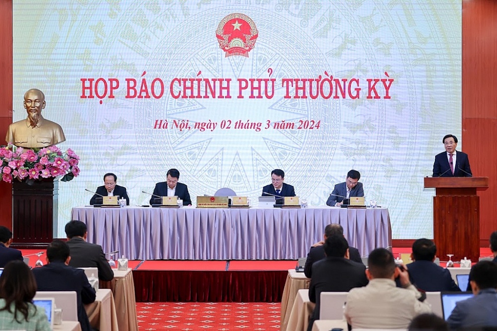 họp báo Chính phủ thường kỳ tháng 2/2024.