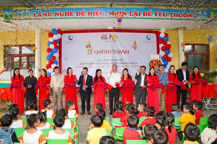 Generali Việt Nam và Quỹ BTTEVN khánh thành công trình lớp học cho điểm trường Đồng Đờng, mầm non Sơn Ca, xã Mò Ó, huyện Đakrông, Quảng Trị.