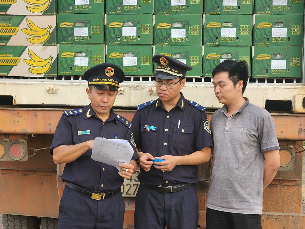 Công chức Hải quan Gia Lai - Kon Tum giải quyết thủ tục cho hàng hóa XNK. Ảnh: Đăng Nguyên