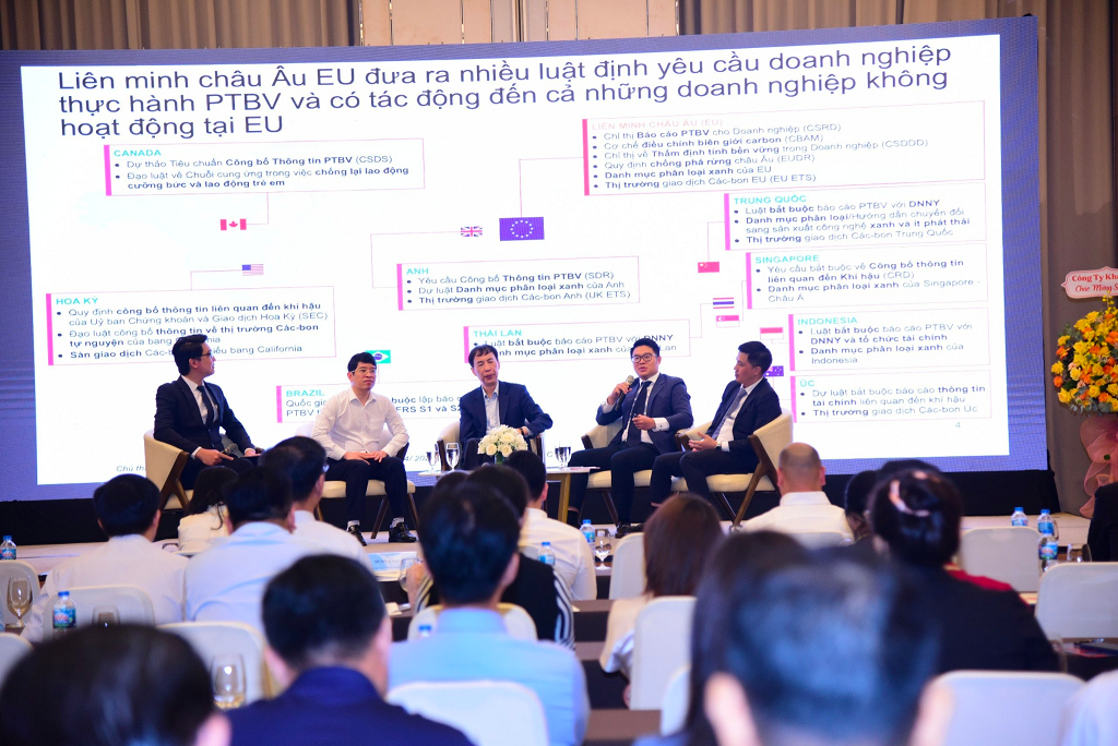 Phiên 2 với chủ đề “Rào cản ESG của các thị trường lớn đối với sản phẩm xuất khẩu của Việt Nam & lộ trình chuyển đổi và giải pháp kỹ thuật cho các DN nhằm đáp ứng quy định”.