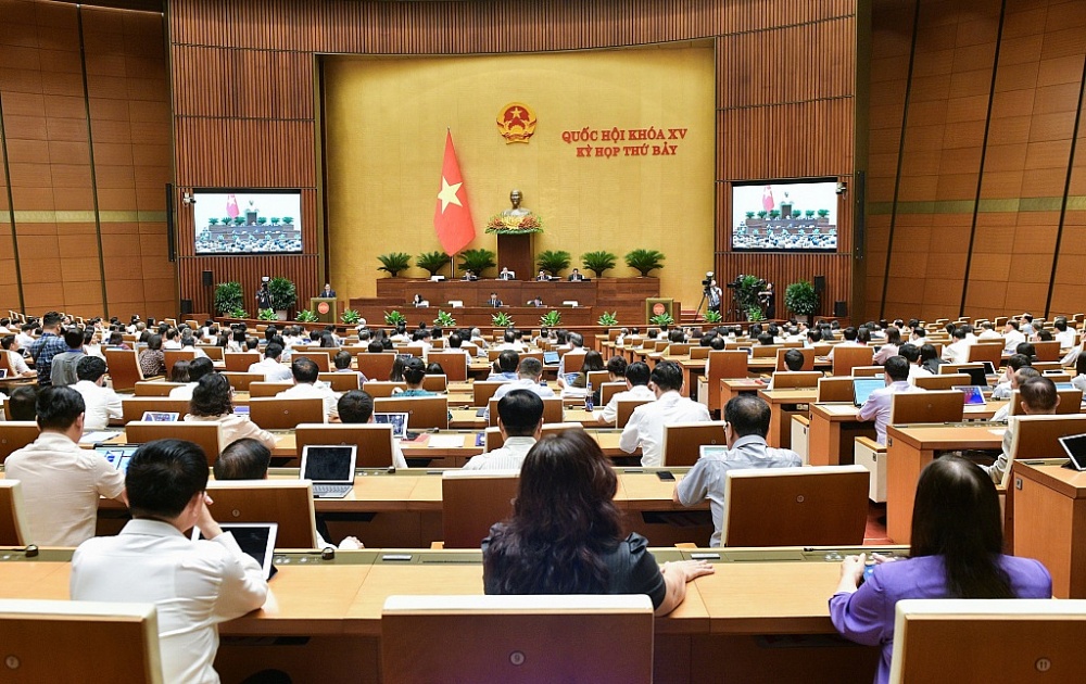 Quốc hội thảo luận phiên toàn thể tại hội trường tại phiên họp chiều 21/5. Ảnh: Quochoi.vn