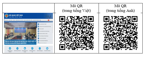 Truy cập 8 cổng, trang thông tin điện tử về hải quan, thương mại bằng mã QR