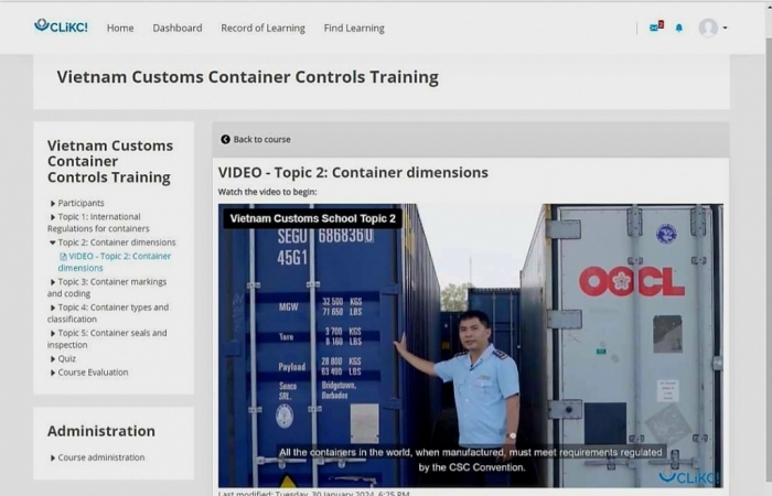 WCO chọn giáo trình về container và seal của Hải quan Việt Nam làm tài liệu học trực tuyến
