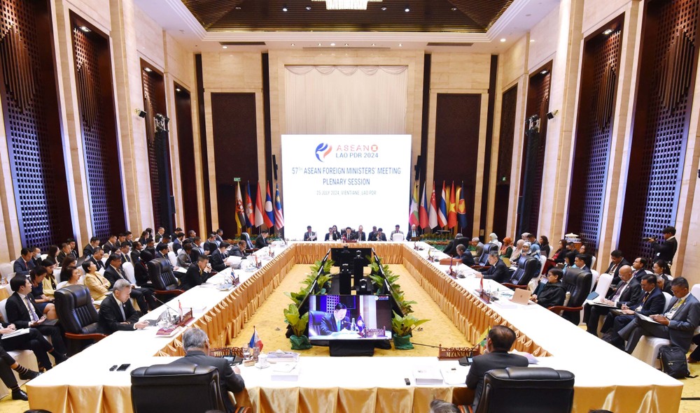 Quang cảnh Hội nghị Bộ trưởng Ngoại giao ASEAN lần thứ 57 (AMM 57). (Ảnh: Xuân Tú/TTXVN)