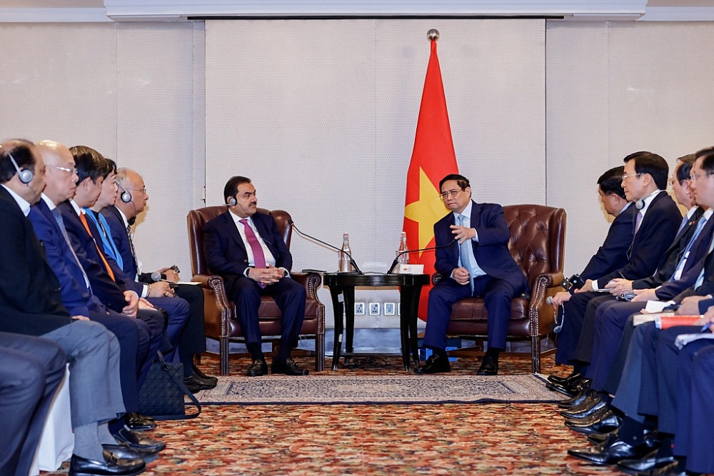 Thủ tướng Chính phủ Phạm Minh Chính đã tiếp ông Gautam Adani, Chủ tịch tập đoàn Adani. Ảnh: VGP