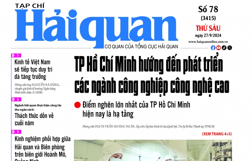 Những thông tin hấp dẫn trên Tạp chí Hải quan số 78 phát hành ngày 27/9/2024