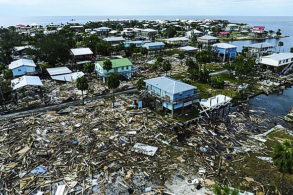 Cảnh tàn phá do bão Helene gây ra tại bang Florida, Mỹ.