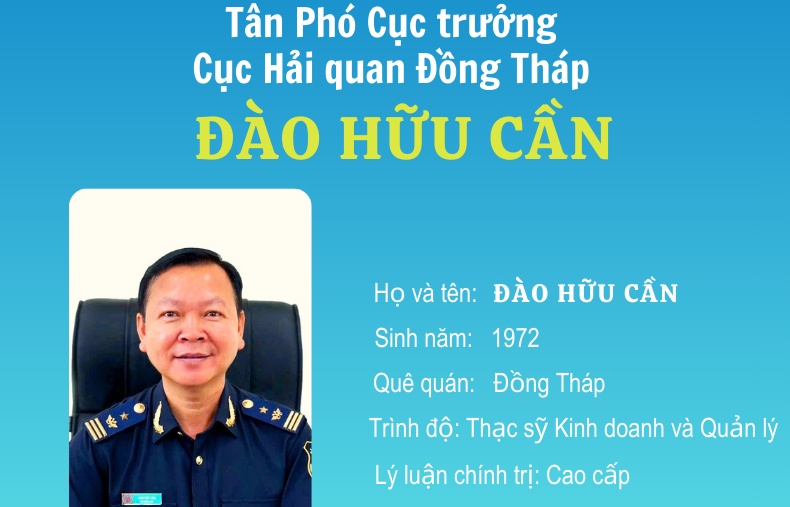 (INFOGRAPHICS) Quá trình công tác của tân Phó Cục trưởng Cục Hải quan Đồng Tháp Đào Hữu Cần