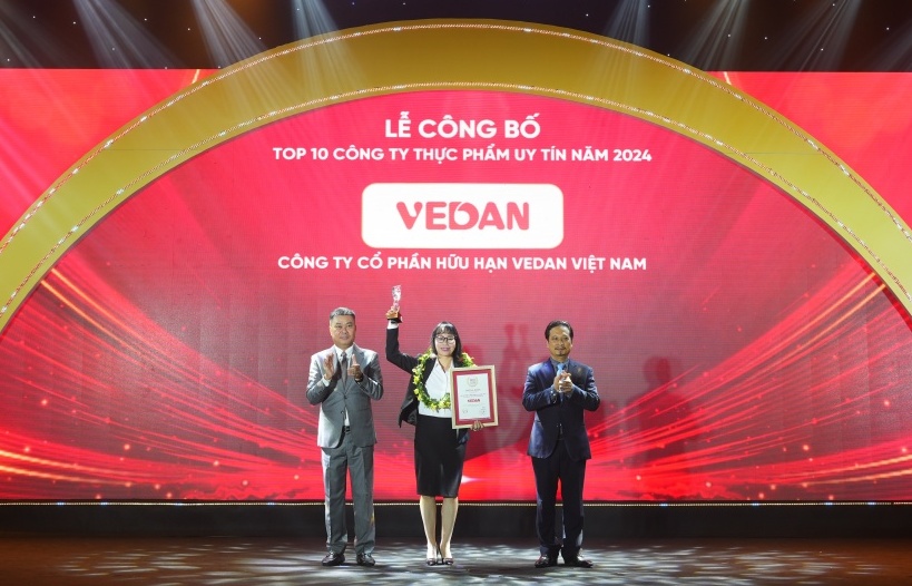 Vedan Việt Nam lần thứ 7  trong “Top 10 Công ty uy tín ngành Thực phẩm - Đồ uống năm 2024”