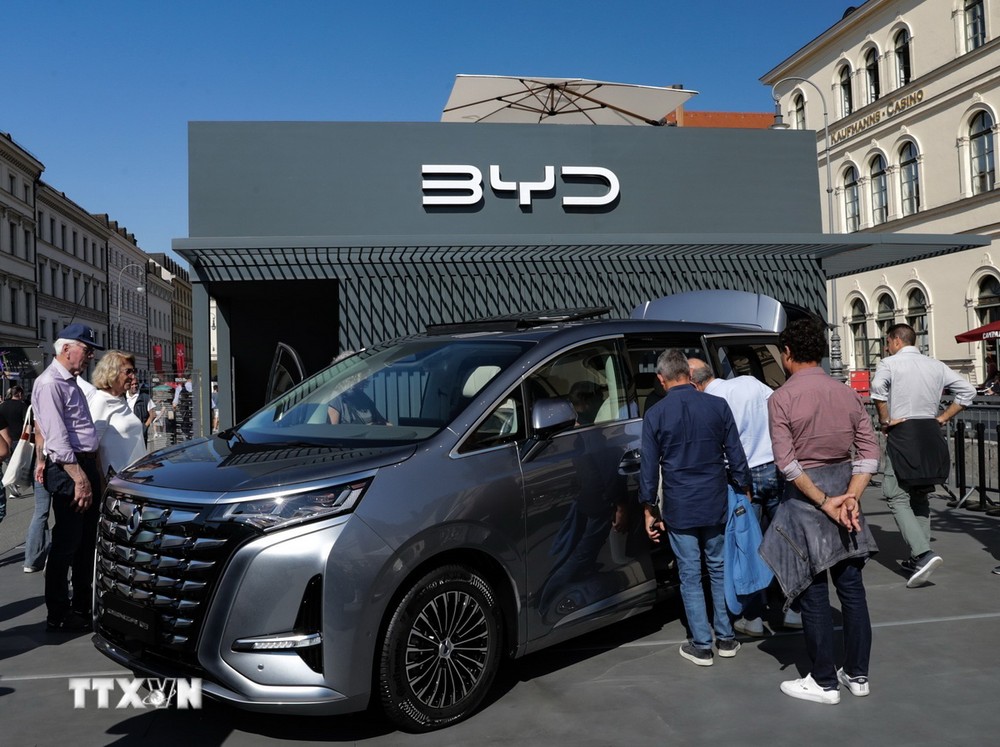 Mẫu xe điện của BYD tại Triển lãm ôtô quốc tế ở Munich,áchthứccácđốithủtrongcuộcđuaxeđiệntoàncầ<strong>keo nha caitv</strong> Đức ngày 8/9/2023. (Ảnh: THX/TTXVN)