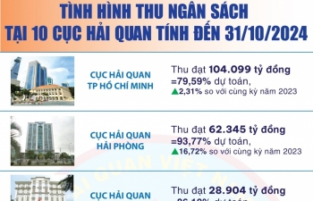 (INFOGRAPHICS): Thu ngân sách tại 10 đơn vị hải quan tăng 11,86%