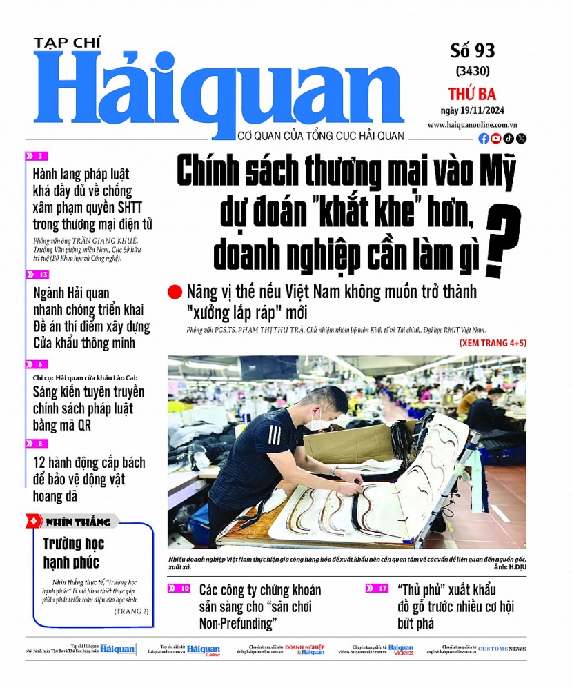 Những thông tin hấp dẫn trên Tạp chí Hải quan số 93 phát hành ngày 19/11/2024