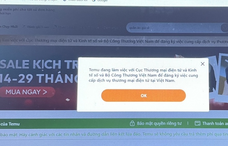 Temu chưa được cấp phép tại Việt Nam nên chưa có cơ sở để giải quyết thủ tục hải quan