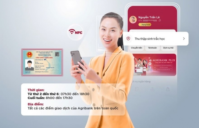 Agribank giao dịch ngoài giờ hành chính phục vụ khách hàng cập nhật sinh trắc học