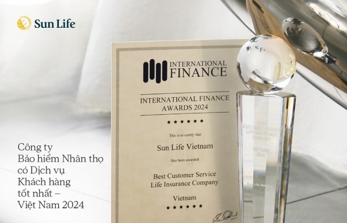 Sun Life Việt Nam nhận giải thưởng "Công ty Bảo hiểm nhân thọ có dịch vụ khách hàng tốt nhất"