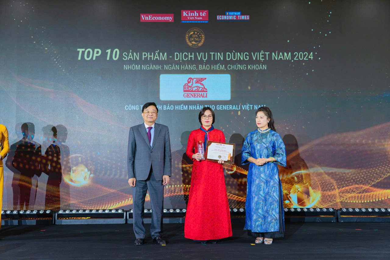 Generali Việt Nam được vinh danh Top 10 sản phẩm dịch vụ tin dùng năm 2024