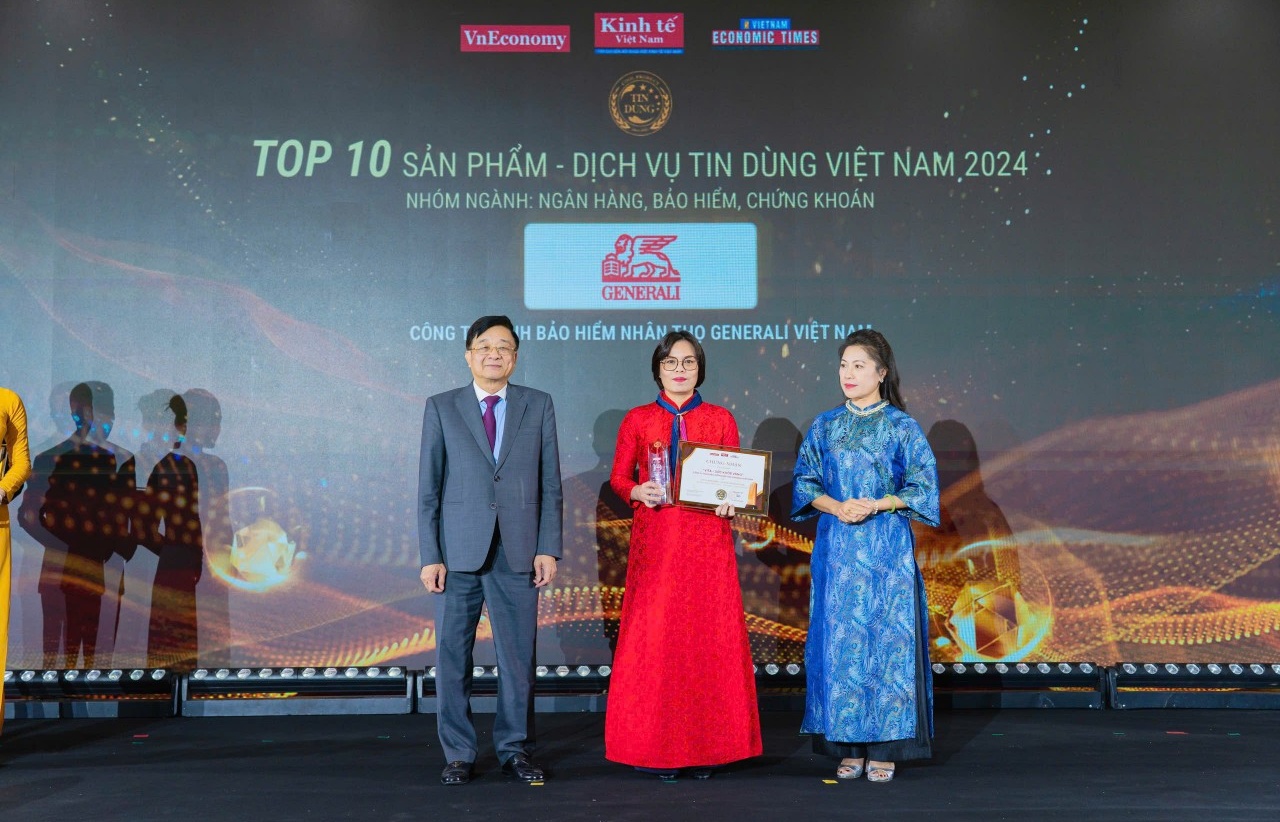 Generali Việt Nam được vinh danh Top 10 sản phẩm dịch vụ tin dùng năm 2024