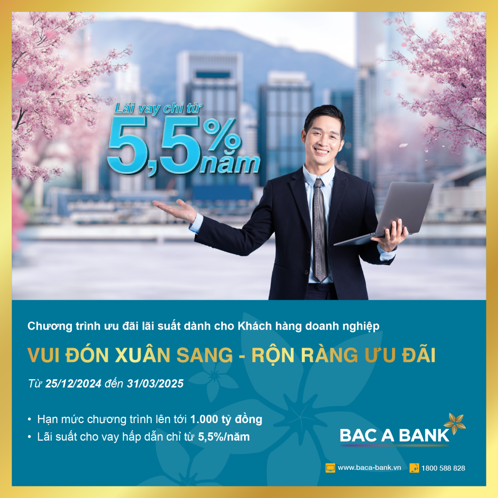 BAC A BANK khai xuân với ưu đãi lãi suất dành cho khách hàng doanh nghiệp