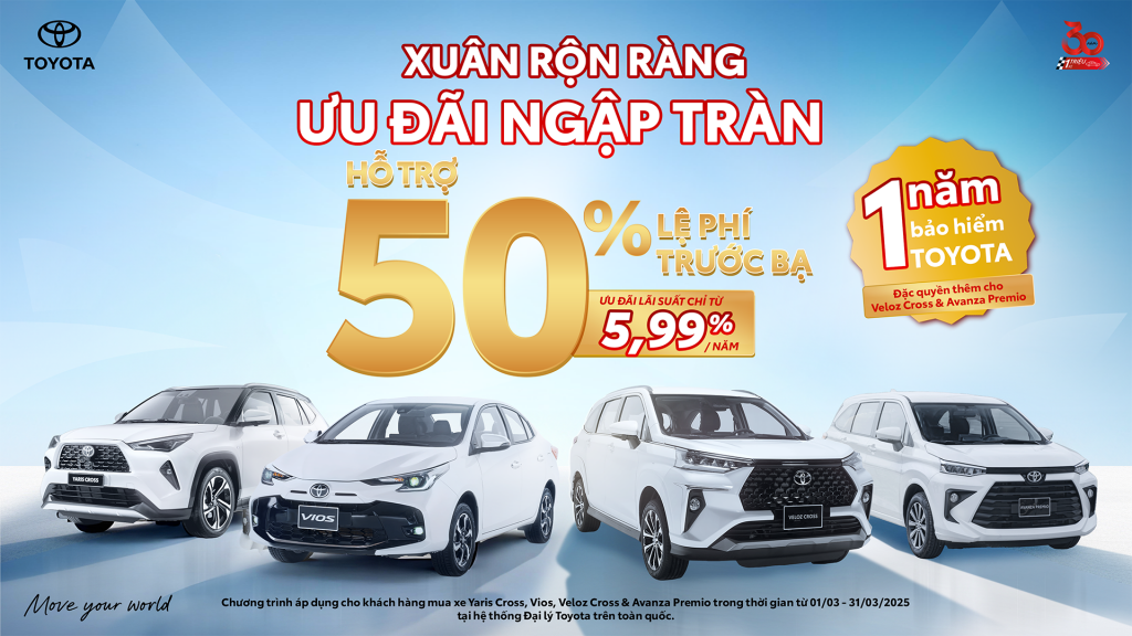 Tháng 3, Toyota Việt Nam khuyến mại lớn cho Vios, Veloz Cross, Avanza Premio và Yaris Cross