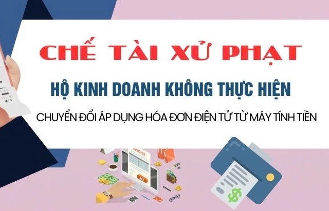 (INFOGRAPHICS): Chế tài xử phạt hộ kinh doanh không thực hiện chuyển đổi áp dụng HĐĐT từ máy tính tiền