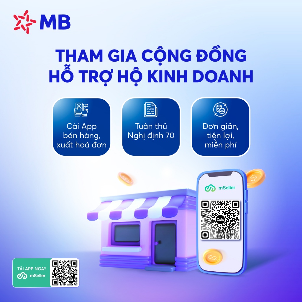 MB chính thức tặng miễn phí App quản lý bán hàng, xuất hoá đơn điện tử chỉ cần điện thoại