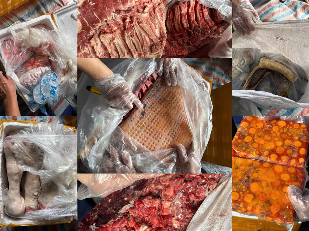 Bắt giữ xe chở 20 tấn thực phẩm đông lạnh không rõ nguồn gốc
