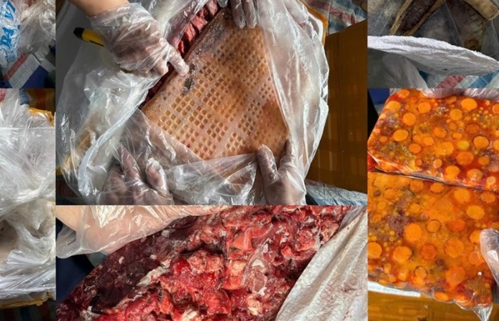 Bắt giữ xe chở 20 tấn thực phẩm đông lạnh không rõ nguồn gốc