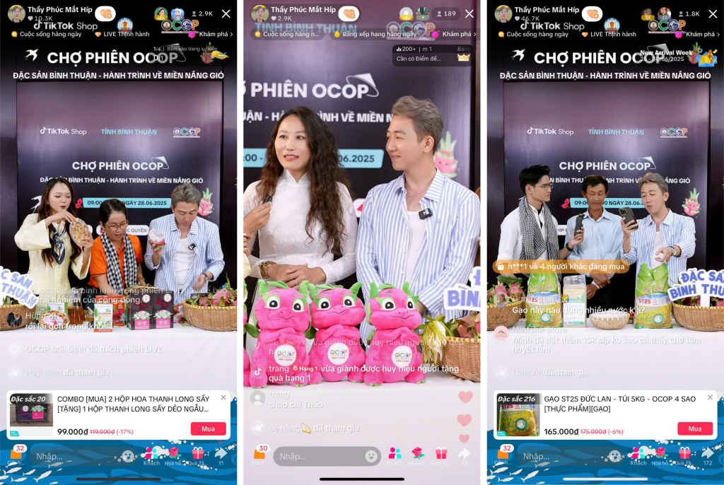 Phiên LIVE Chợ phiên OCOP Bình Thuận, đã diễn ra trên nền tảng TikTok.