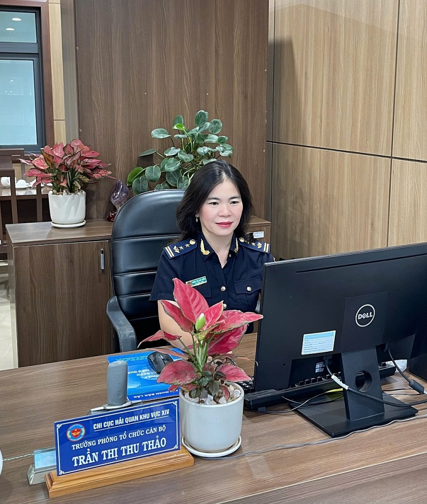 Chị Trần Thị Thu Thảo, Trưởng phòng Tổ chức cán bộ, Chi cục Hải quan khu vực XIV.