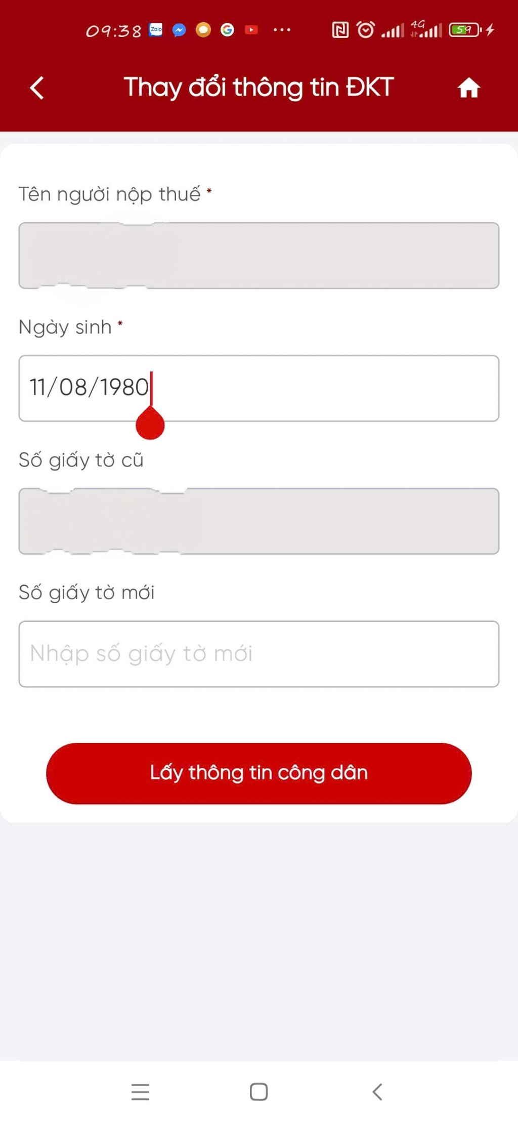 Hướng dẫn cập nhật, thay đổi thông tin đăng ký thuế qua eTax Mobile