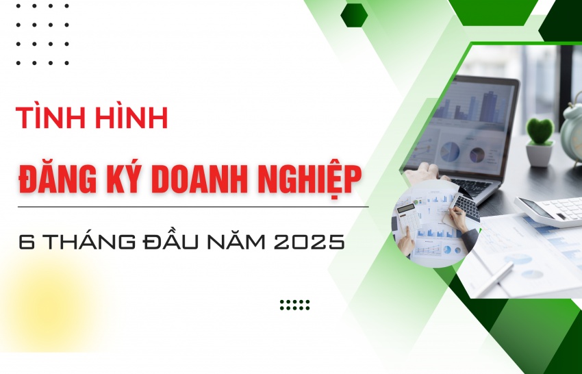 (Infographics): Tình hình đăng ký doanh nghiệp 6 tháng đầu năm 2025