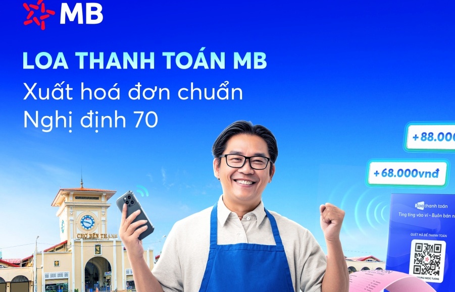MB tích hợp tính năng xuất hoá đơn điện tử ngay trên loa thanh toán MB