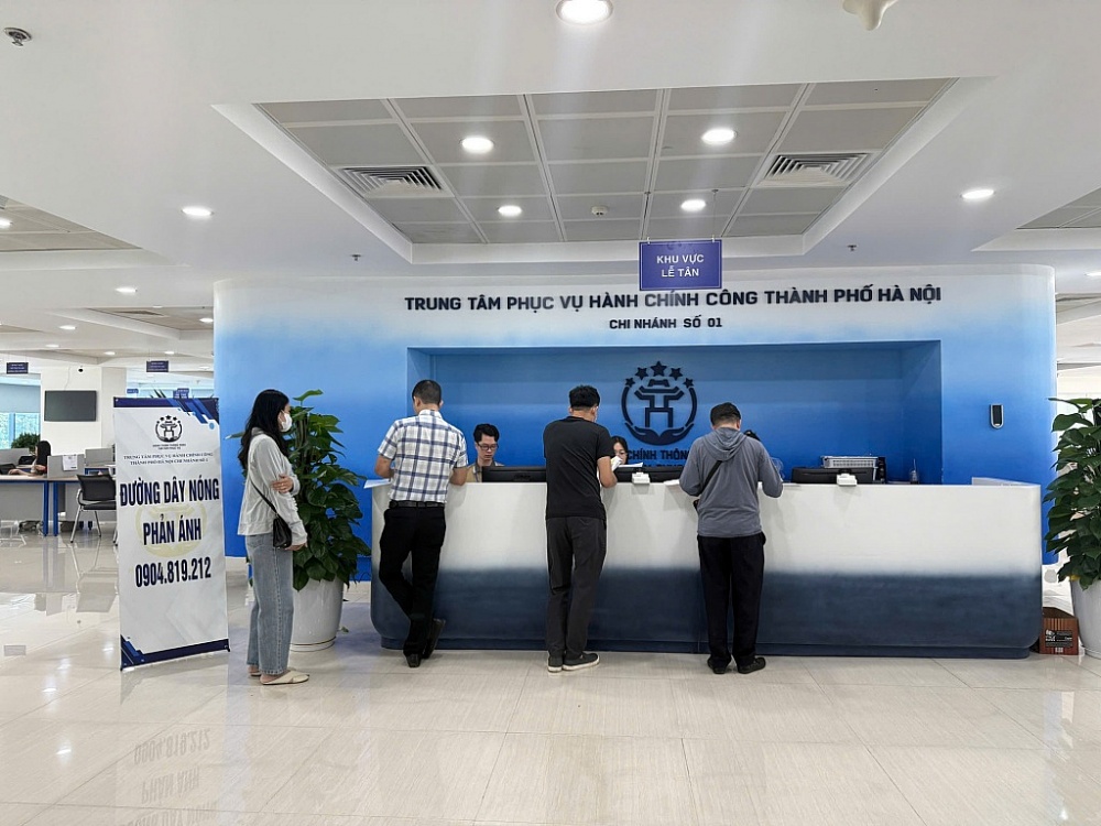 Chi nhánh Trung tâm Phục vụ hành chính công số 1 tại Tòa nhà liên cơ 258 Võ Chí Công - Ảnh: VGP
