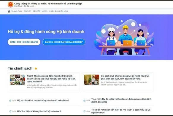 Cục Thuế ra mắt Cổng thông tin hỗ trợ cá nhân, hộ kinh doanh