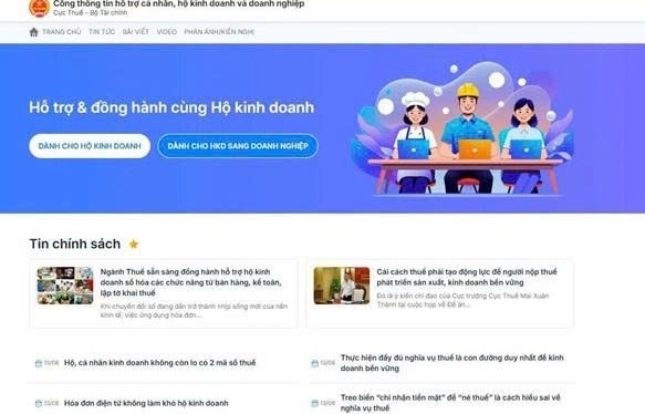 Cục Thuế ra mắt Cổng thông tin hỗ trợ cá nhân, hộ kinh doanh