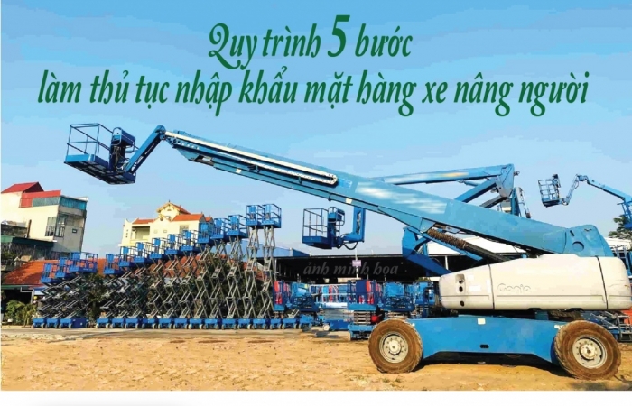 (INFOGRAPHICS): Quy trình 5 bước làm thủ tục NK mặt hàng xe nâng người