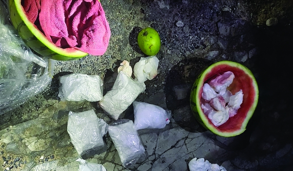 0,5 kg ma túy đá giấu trong quả dưa hấu do Công an Kiên Giang phát hiện, bắt giữ tháng 2/2022.